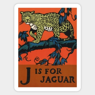 J is for Jaguar ABC Designed and Cut on Wood by CB Falls Sticker